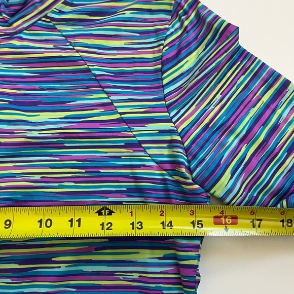 Title Nine Multicolor Stripe Full Zip Lightweight Active Top Size Small - Picture 5 of 7